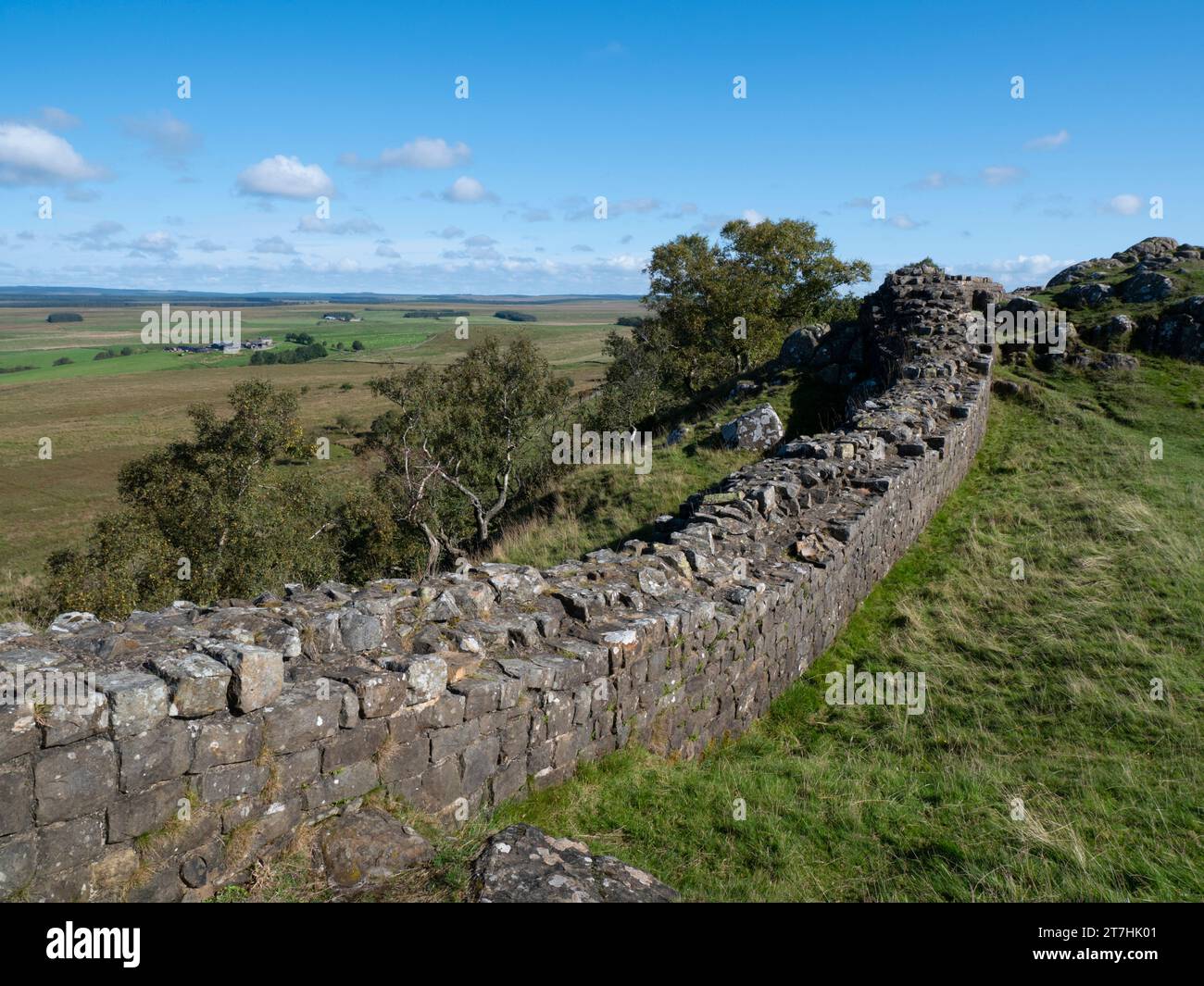 View of Hadrians wall. Stock Photo