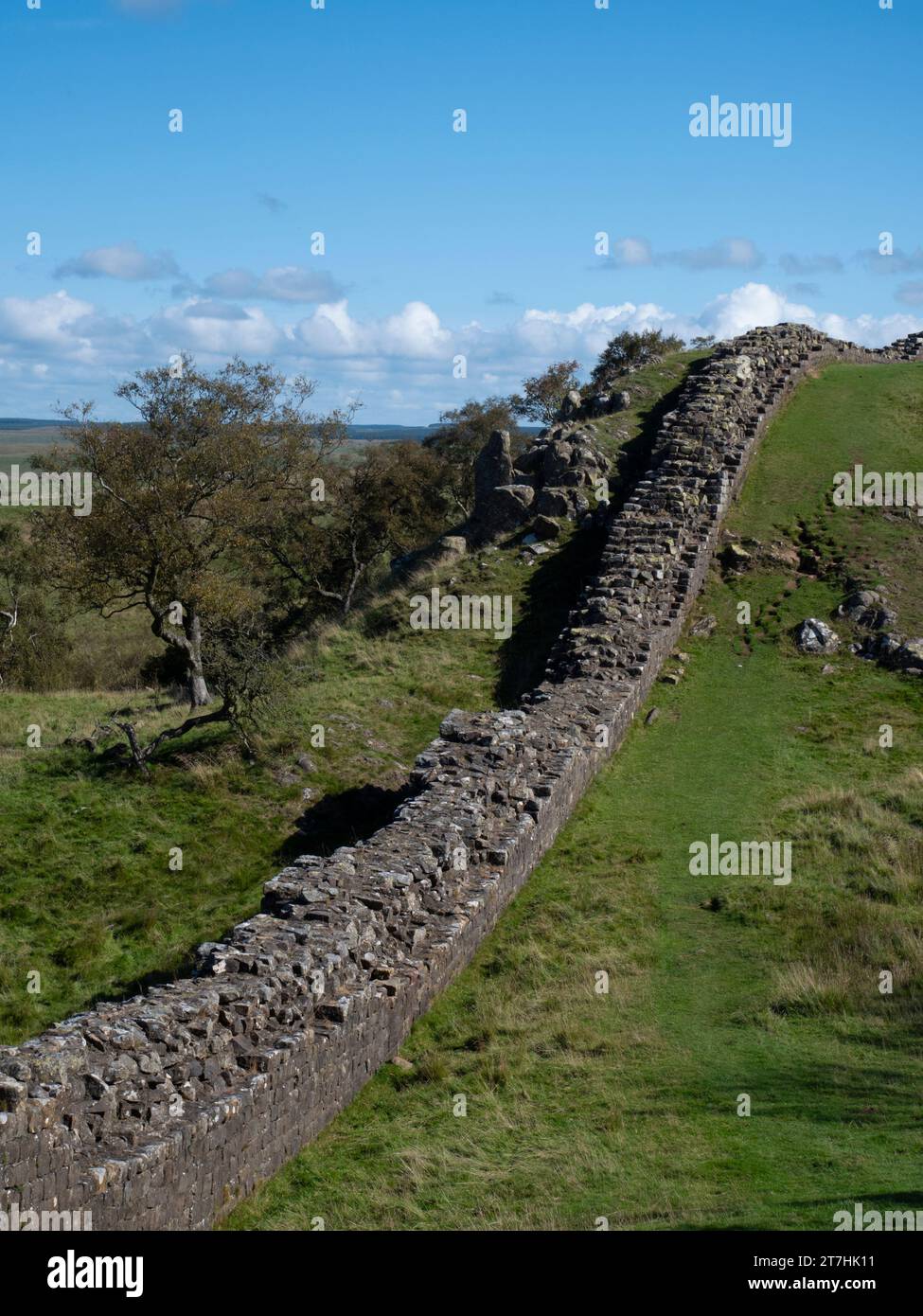 View of Hadrians wall. Stock Photo