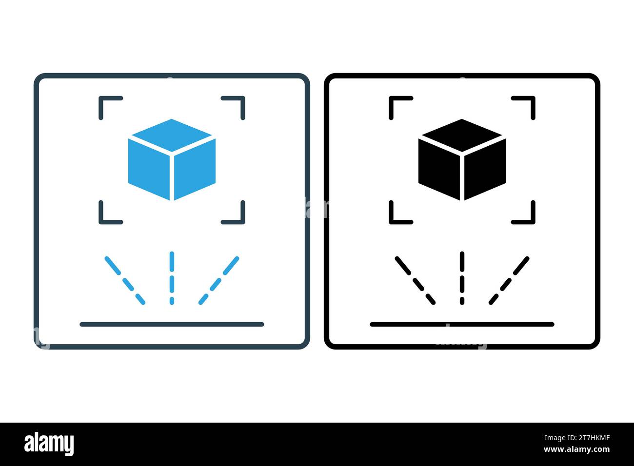 augmented reality icon. icon related to 3d, artificial intelligence. solid icon style. simple vector design editable Stock Vector