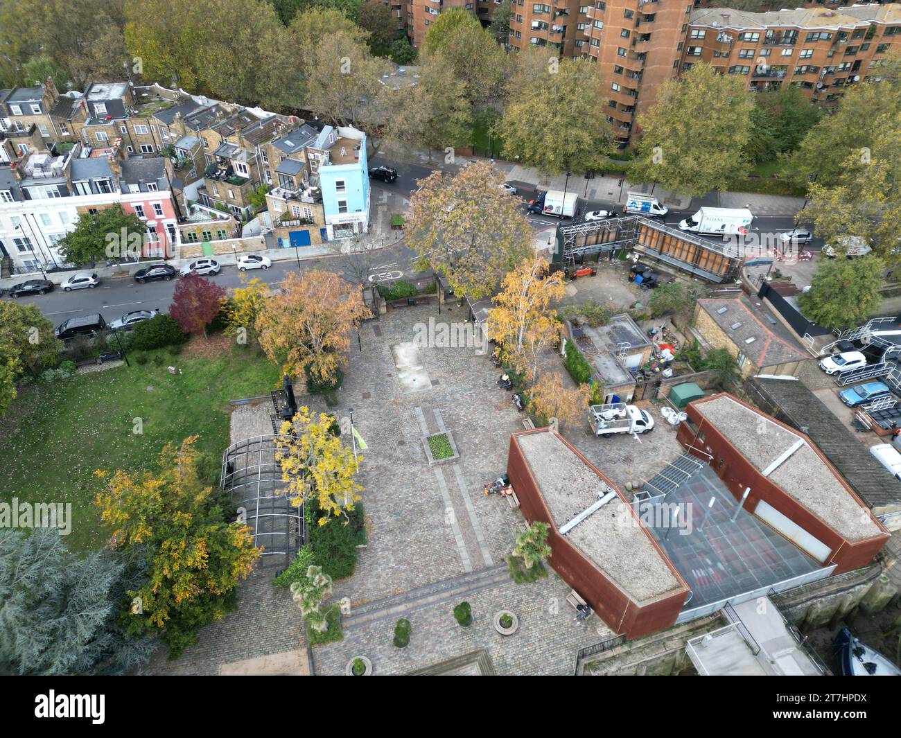 Aerial view of Cremorne Garden, London, chelsea Stock Photo