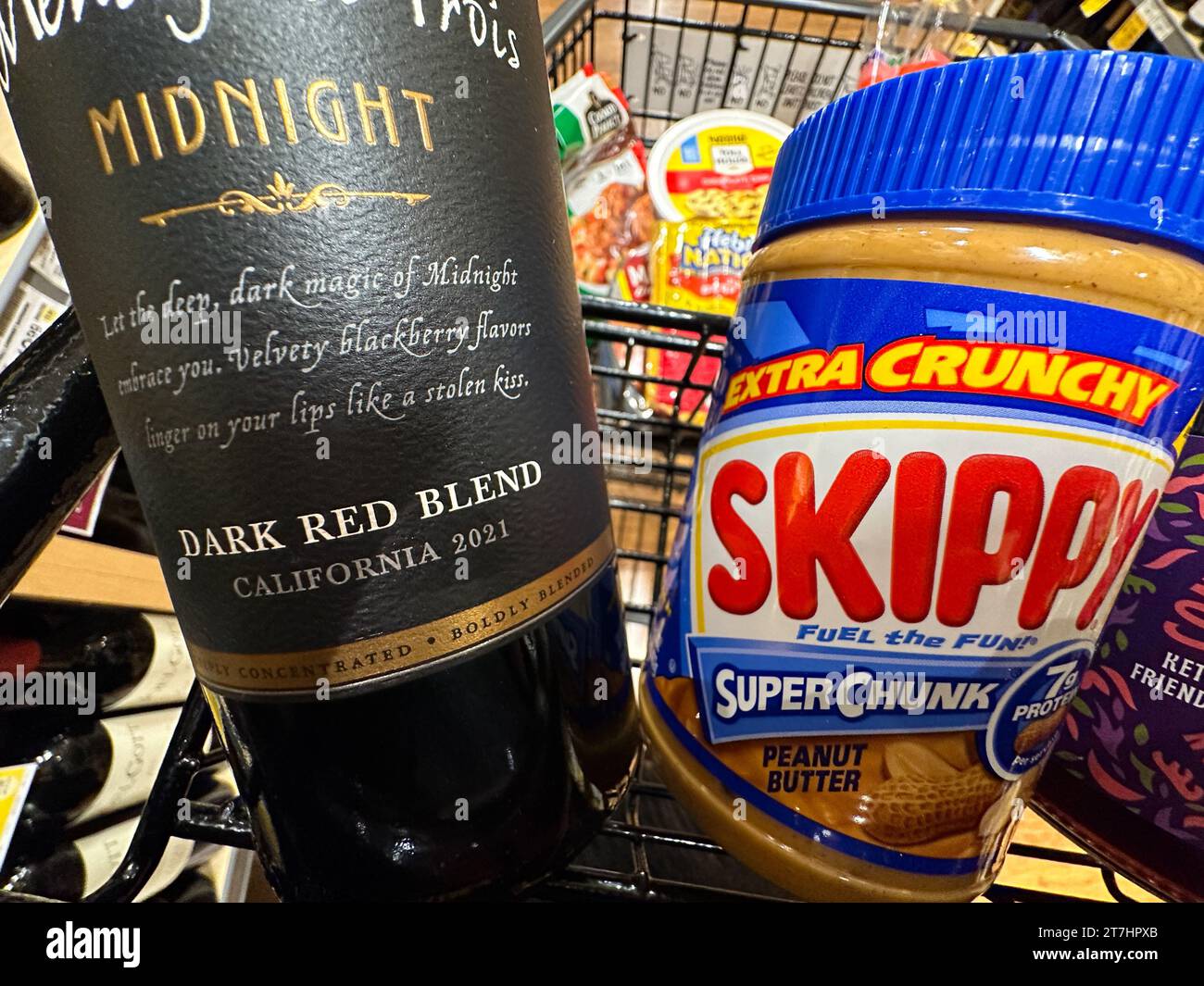 Montecito, California, USA. 13th Nov, 2023. Wine and Peanut butter and