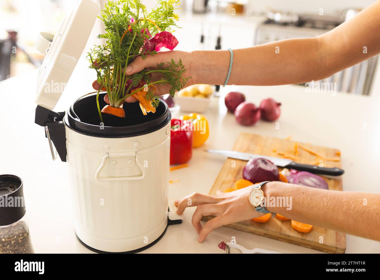 Woman composting organic waste hi-res stock photography and images - Alamy