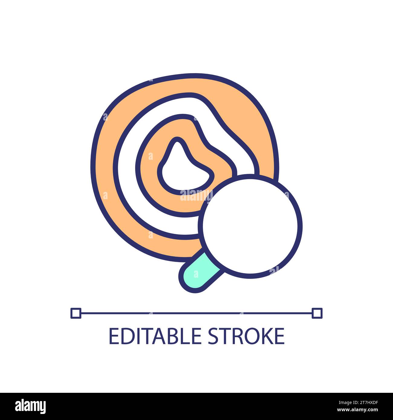 2D simple thin line dendrochronology icon Stock Vector
