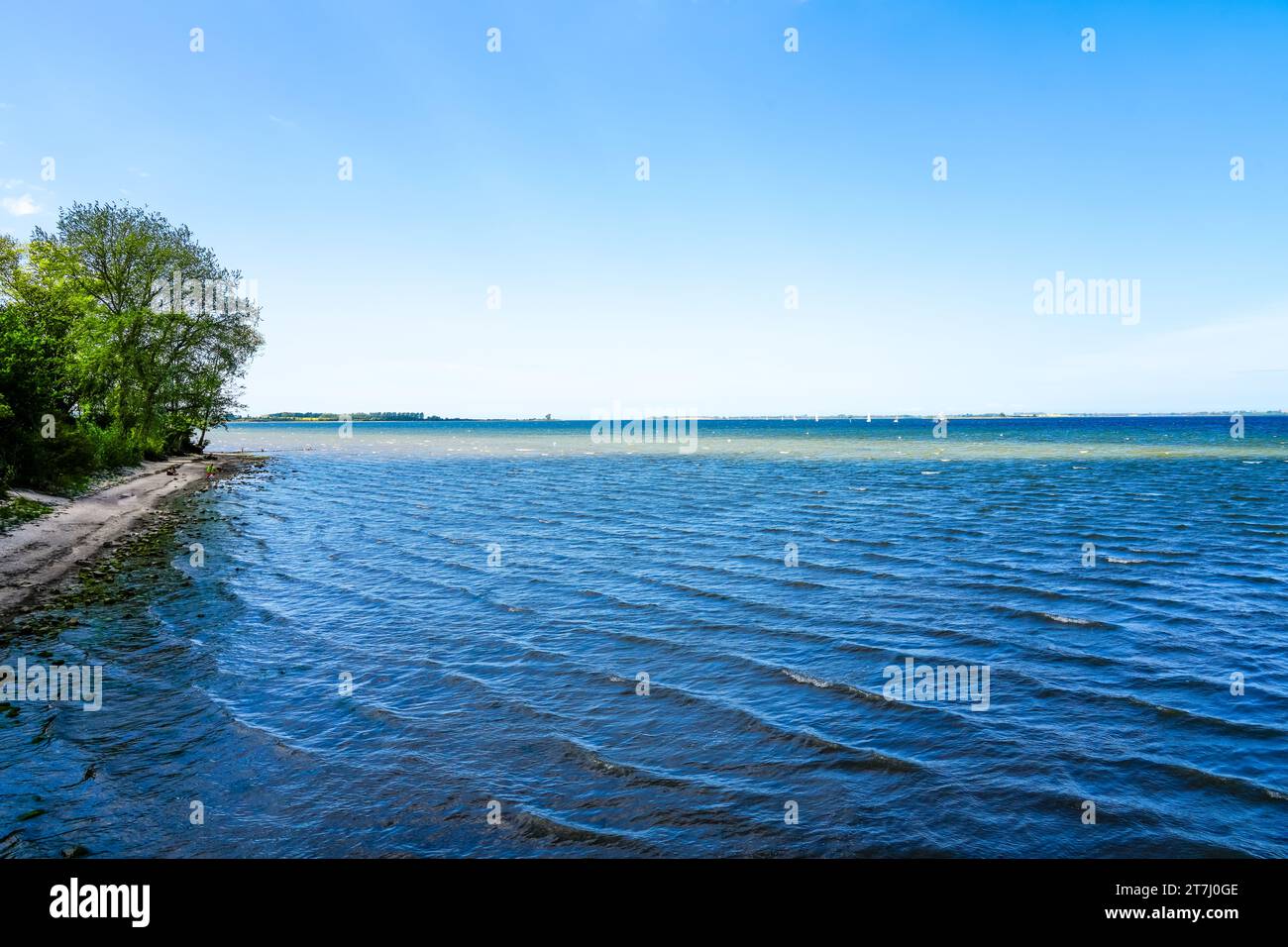 Landscape at Wendorf Beach near Wismar. View of the Baltic Sea. Stock Photo