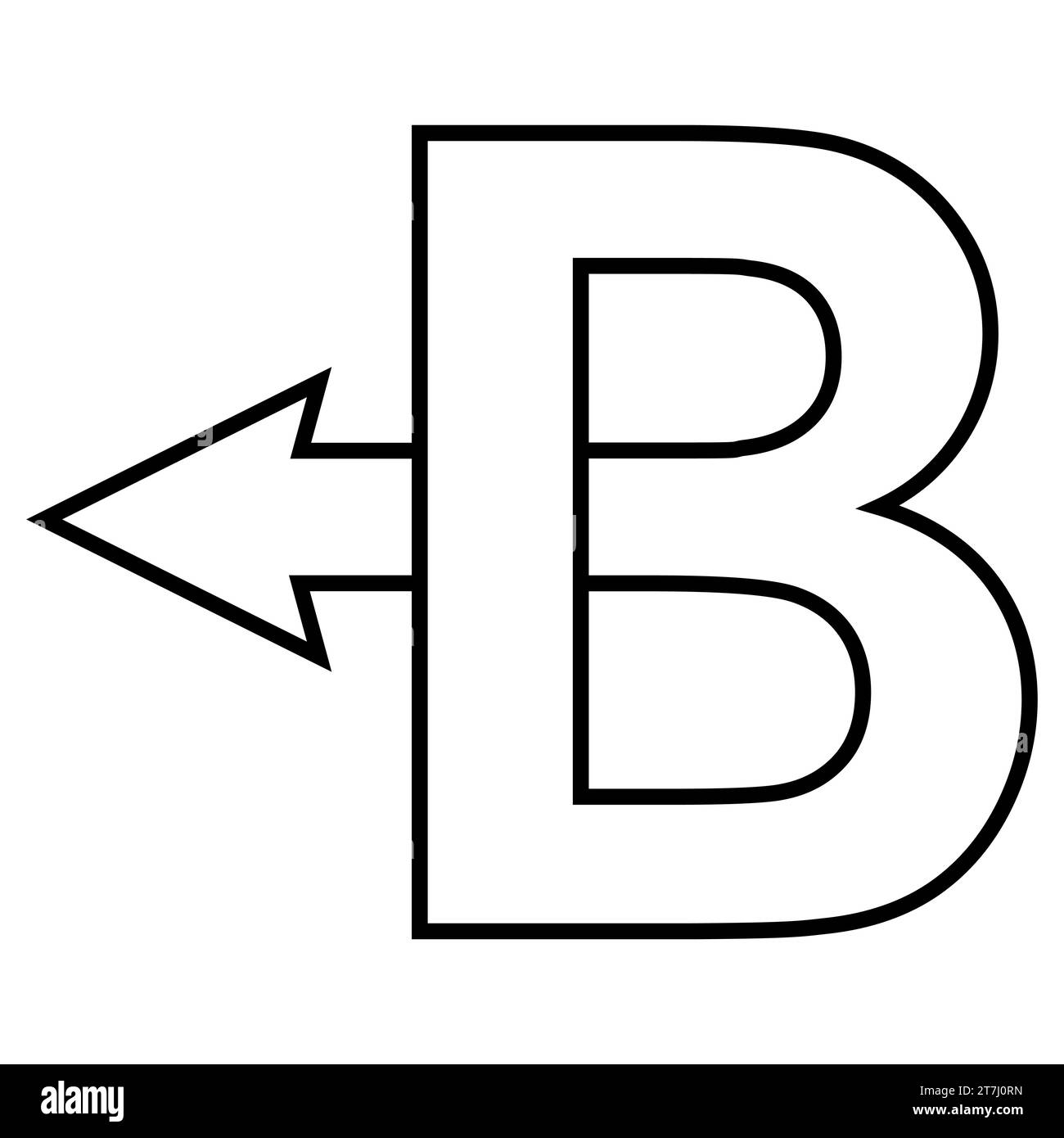Capital letter B back arrow, back arrow B logo concept Stock Vector