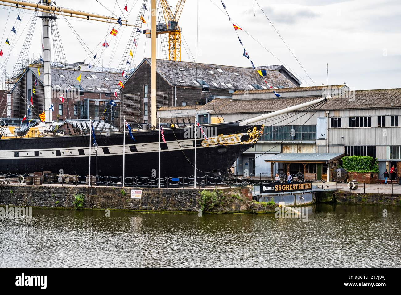 Brunel's iron ship, SS Great Britain, is a museum ship and former passenger steamship, in dry dock at the Great Western Dockyard, Bristol, England, UK Stock Photo