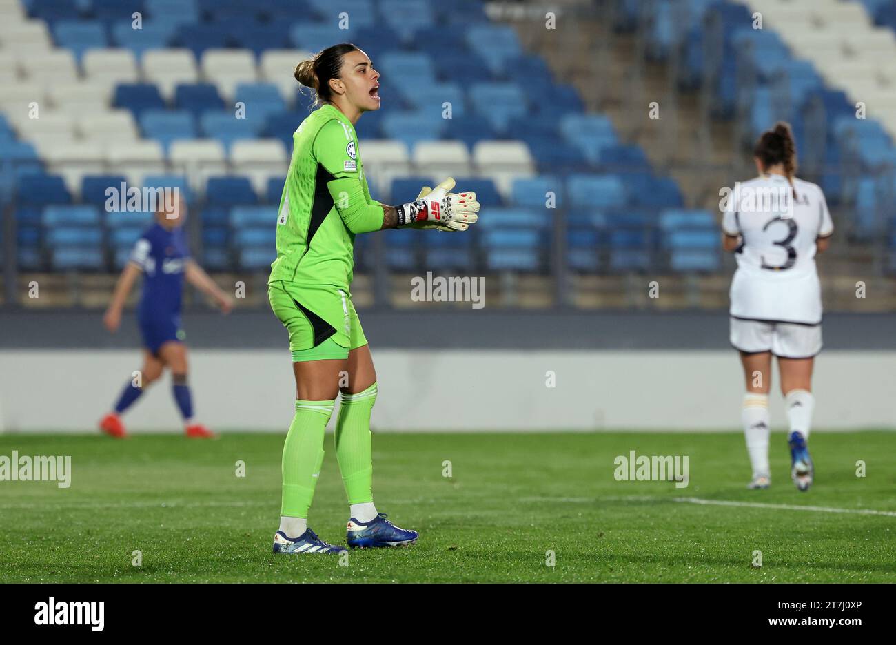 Real Madrid goalkeeper Misa Rodriguez during the UEFA Women's Champions League Group D match at the Estadio Alfredo Di Stefano in Madrid, Spain. Picture date: Wednesday November 15, 2023. Stock Photo