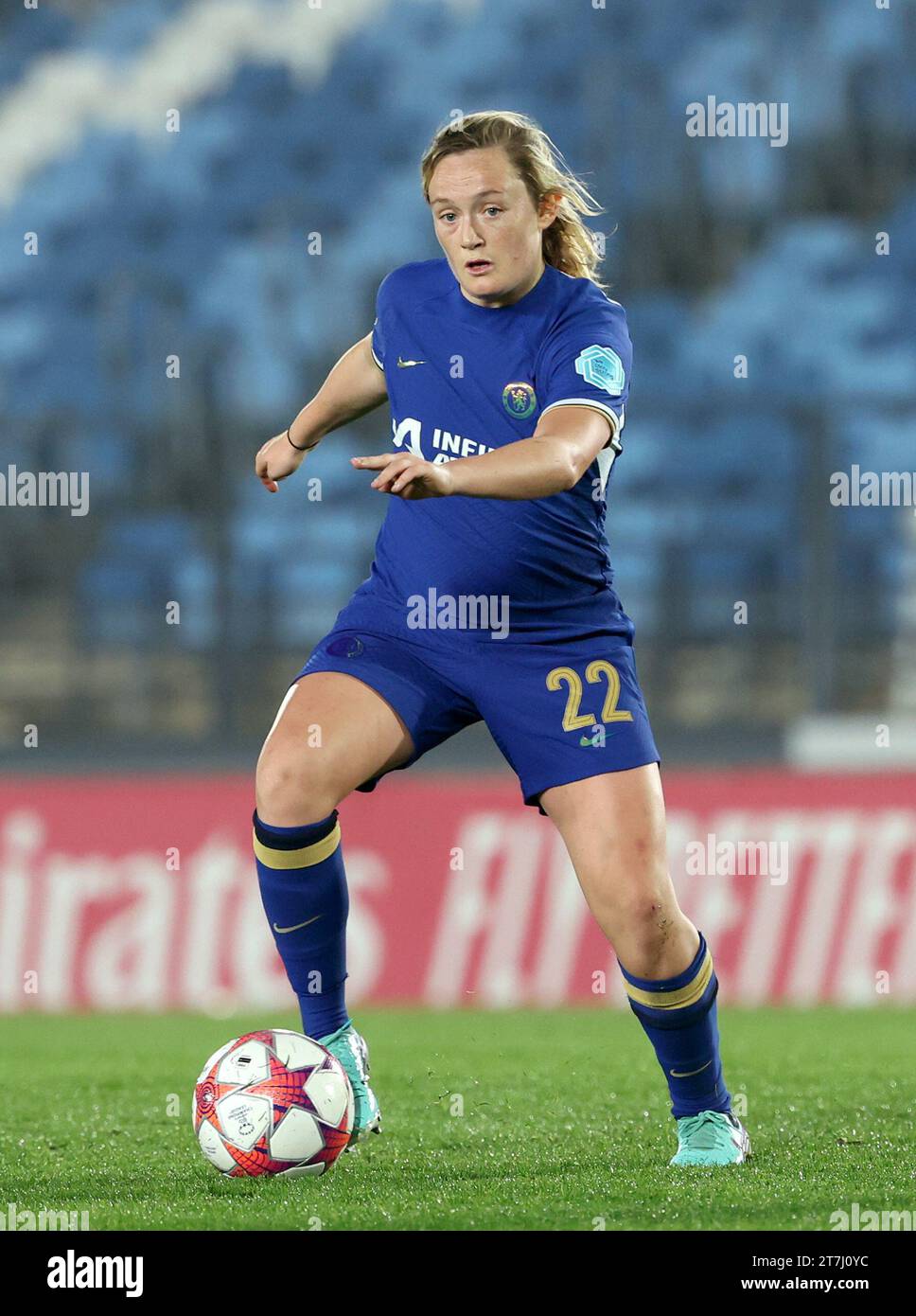 Chelsea's Erin Cuthbert during the UEFA Women's Champions League Group D match at the Estadio Alfredo Di Stefano in Madrid, Spain. Picture date: Wednesday November 15, 2023. Stock Photo
