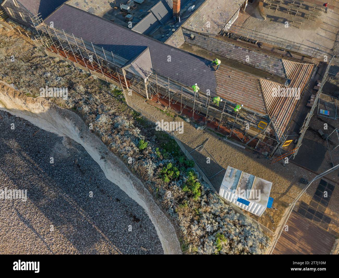 The old Birling Gap Hotel is demolished as it its too close to the