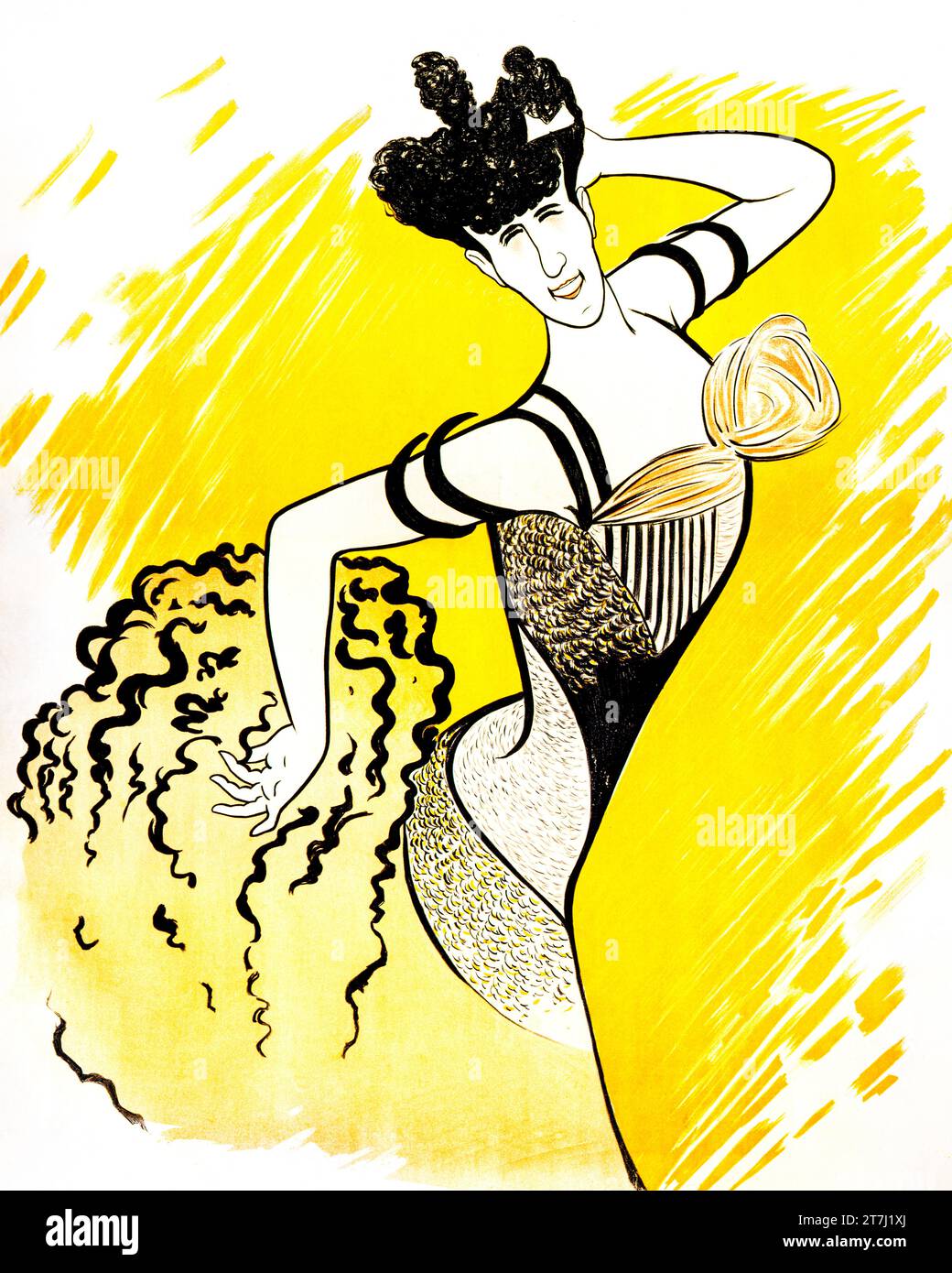 Louise Balthy at the Folies-Bergères  print in high resolution by Leonetto Cappiello. Original from the Library of Congress Stock Photo