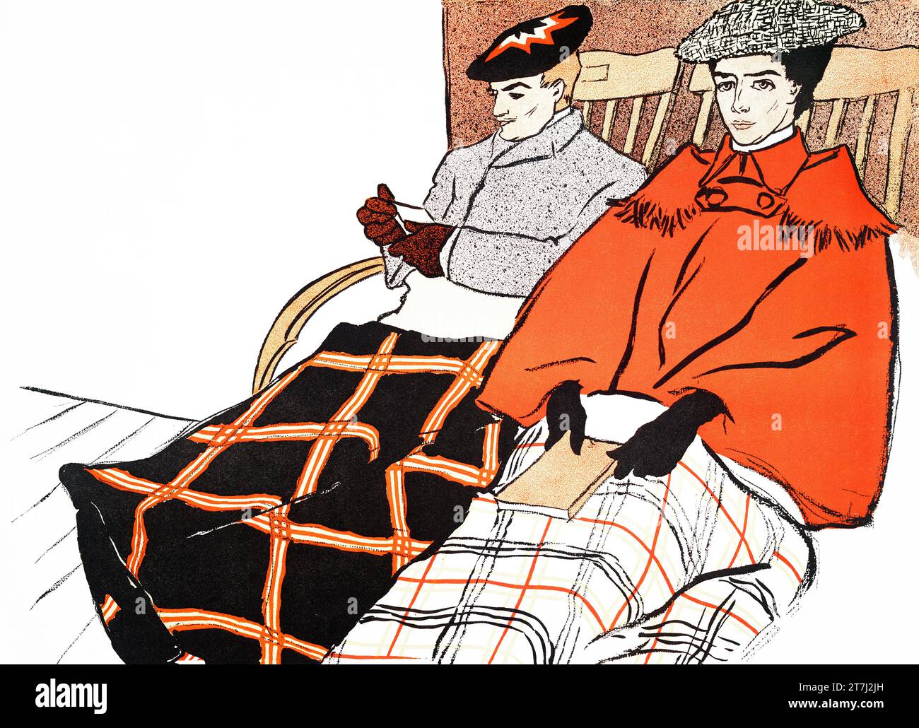 Man and woman sitting together print in high resolution by Edward