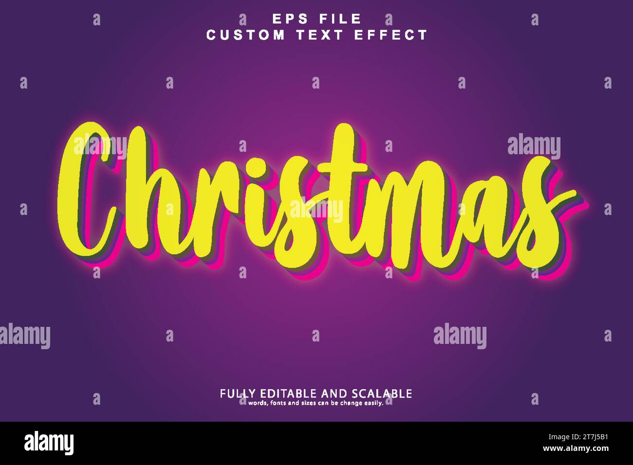 Christmas 3d editable premium text effect Stock Vector