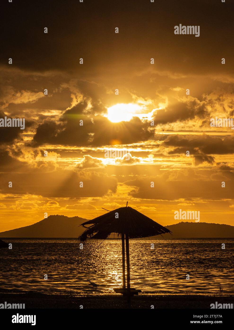 Greek sunset Stock Photo