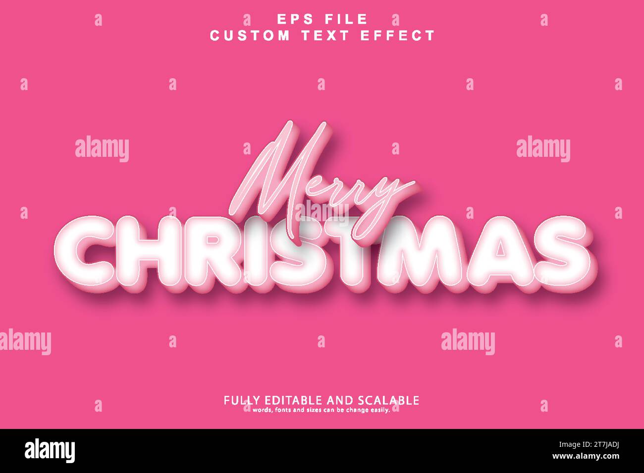 Christmas 3d editable premium text effect Stock Vector
