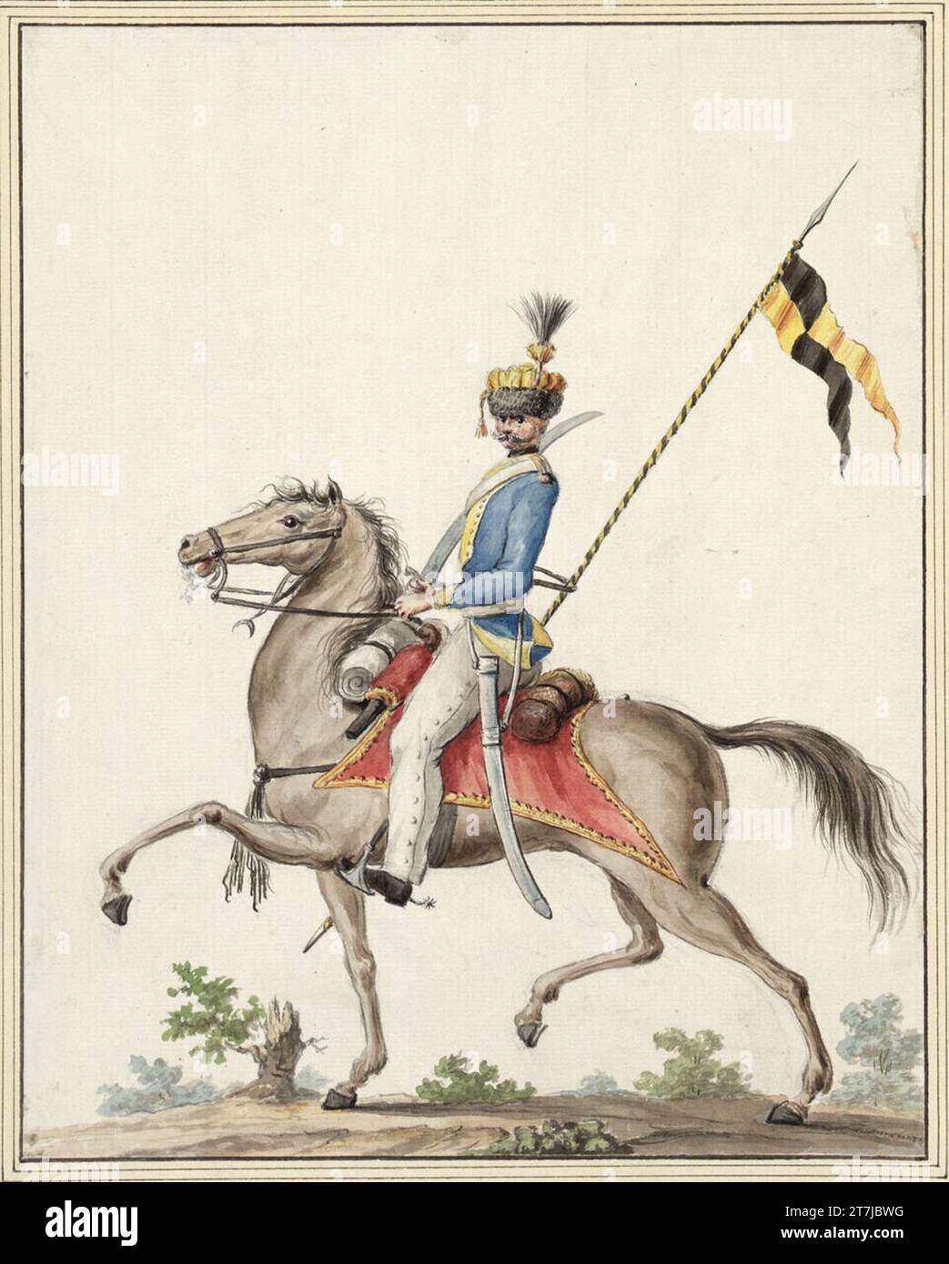 Herzog Albert von Sachsen-Teschen It's armed. Watercolor Stock Photo