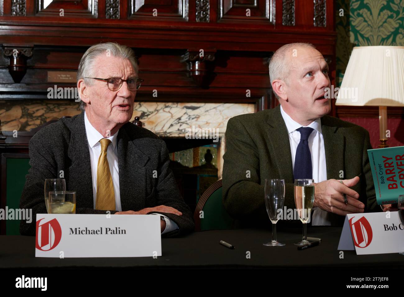 Michael Palin & Bob Cryer at the Oldie Literary Lunch 14-11-23 Stock Photo