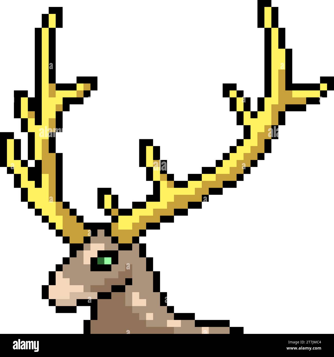 pixel art of yellow horn deer Stock Vector Image & Art - Alamy