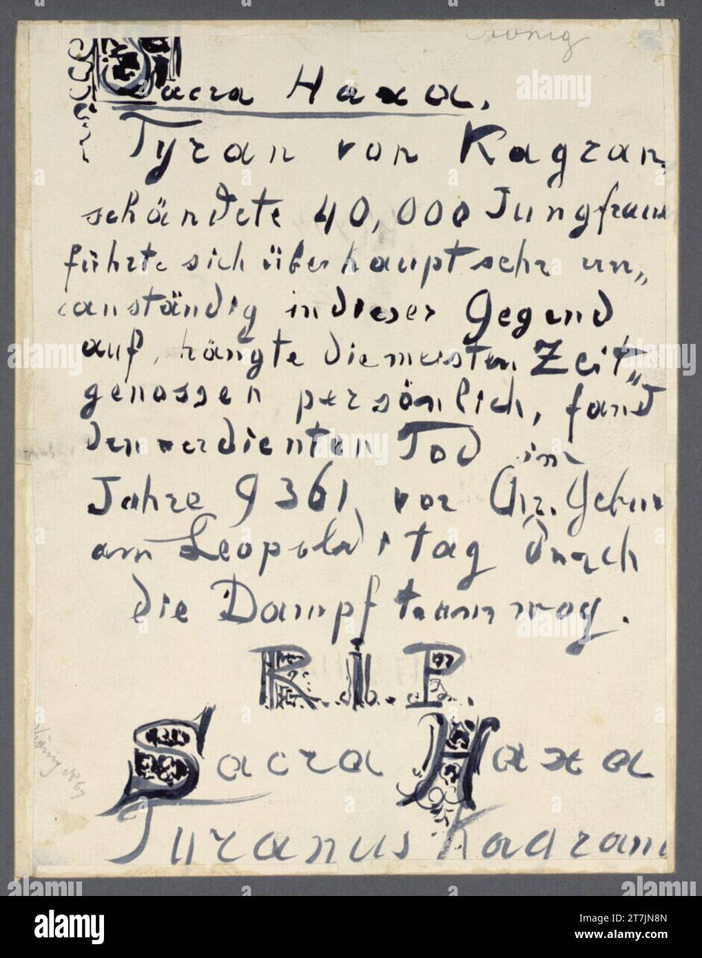 Friedrich König Sacra Haxa (poem). Feder, pencil, laved Stock Photo - Alamy