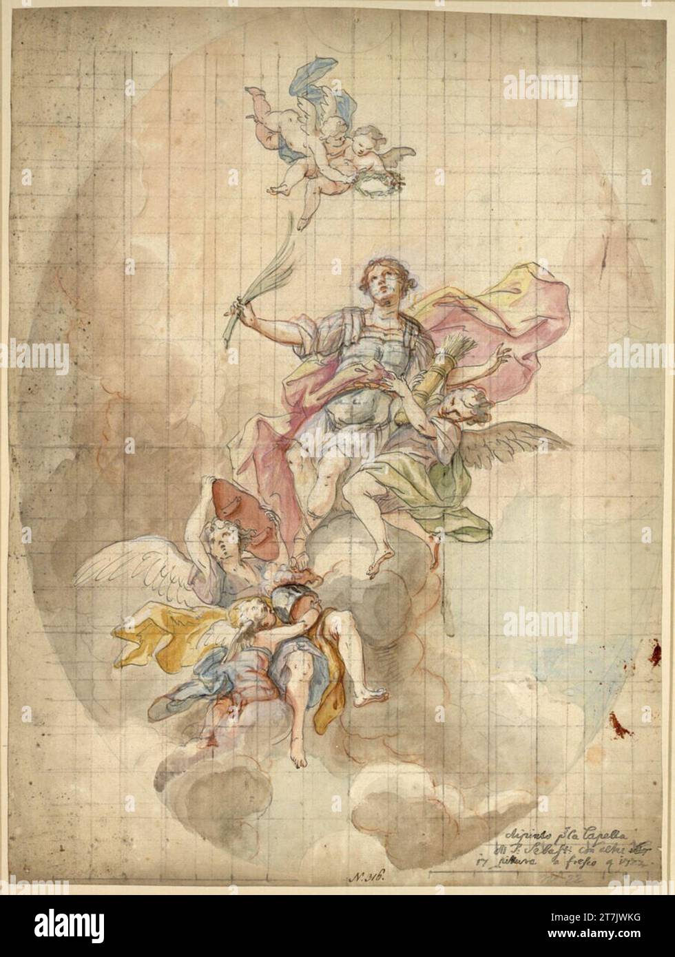 Vittorio Maria Bigari Promotional of St. Sebastian; Angels wear a