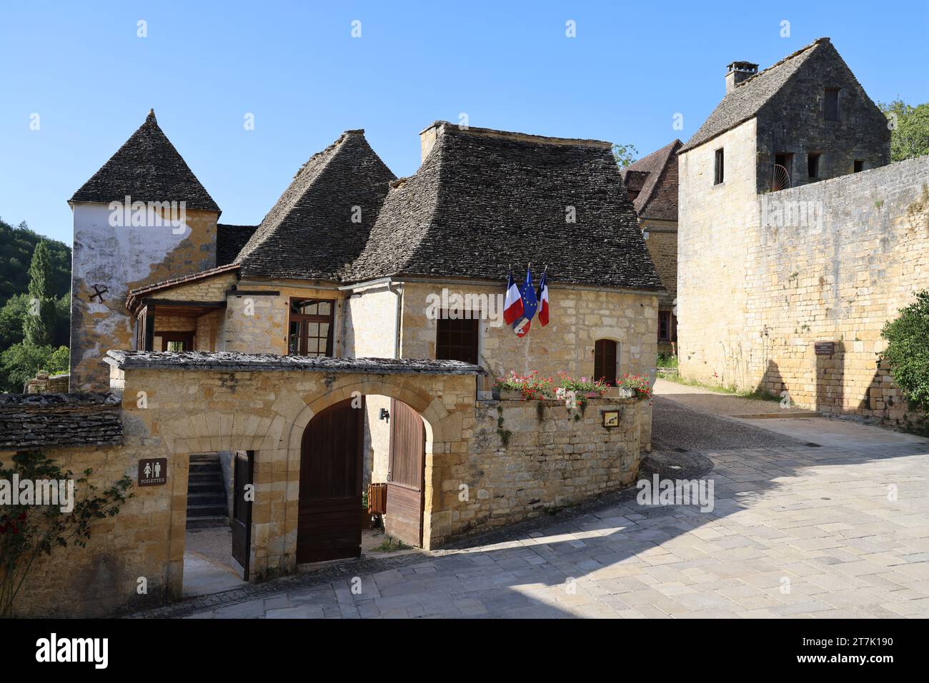 Saint-Amand-de-Coly (Coly-Saint-Amand) in Périgord Noir is classified among the most beautiful villages in France. History, Abbey, fortified church, a Stock Photo