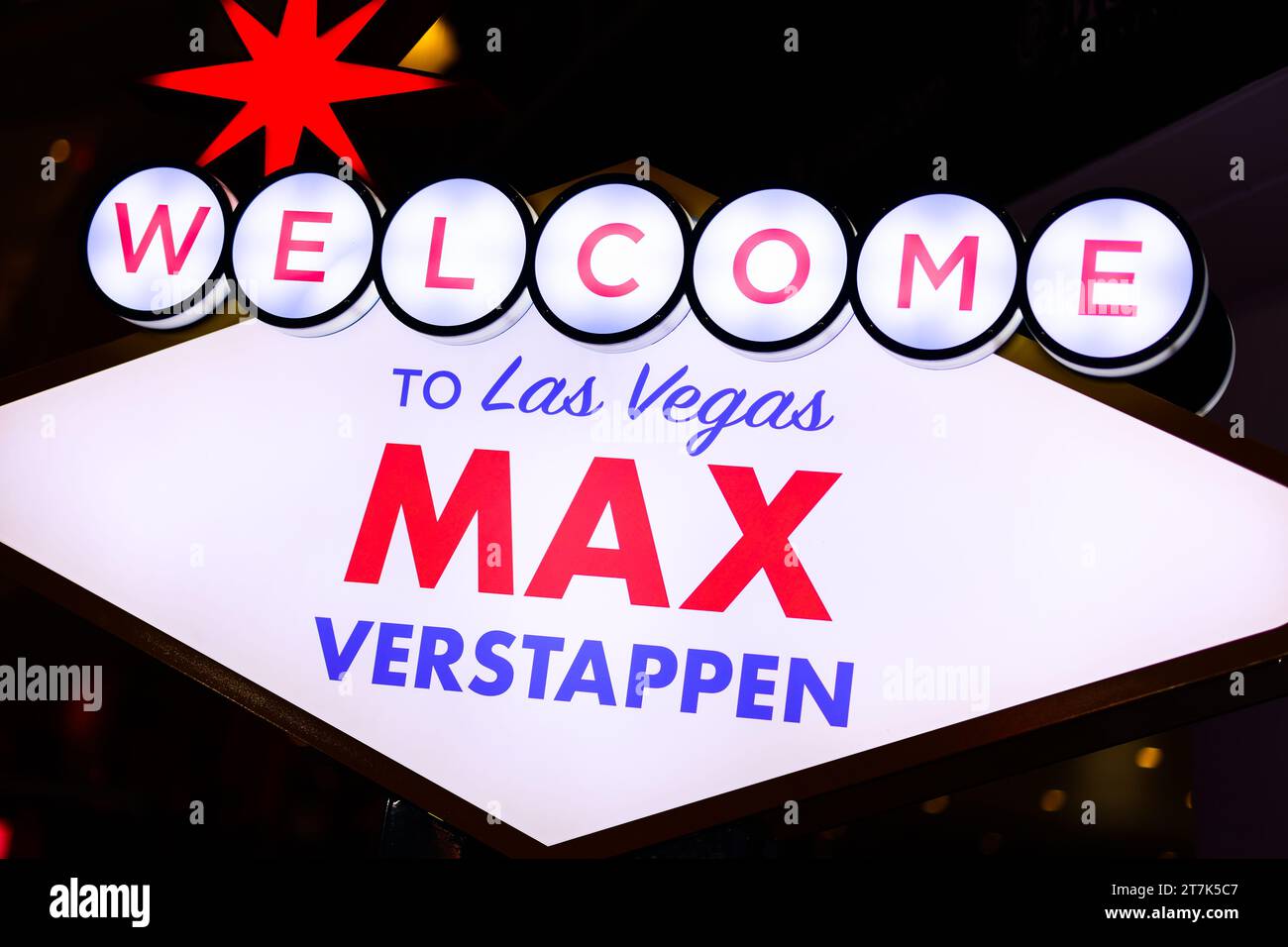 Welcome to Las Vegas Max Verstappen during the 2023 Formula 1 Heineken Silver Las Vegas Grand 