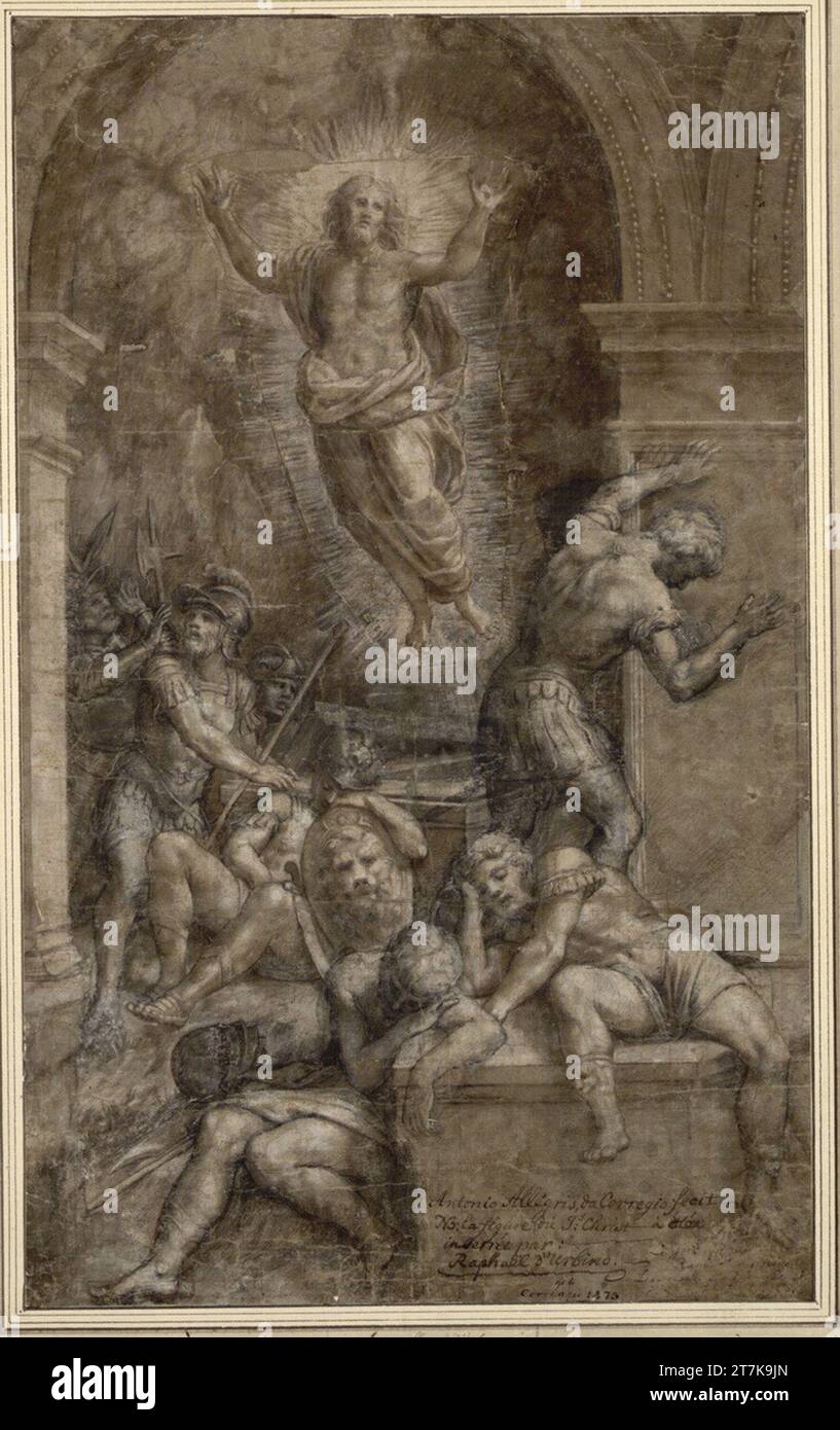 Bernardino Gatti Resurrection of Christ. Chalk, feather, laved, white ...