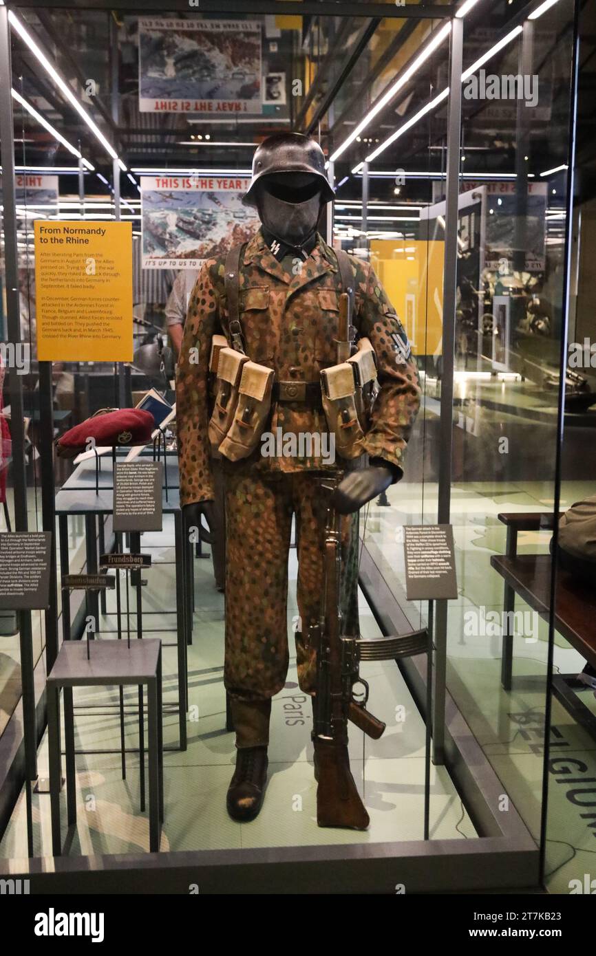 1944 German SS Camouflage uniform at Imperial War Museum, London Stock Photo