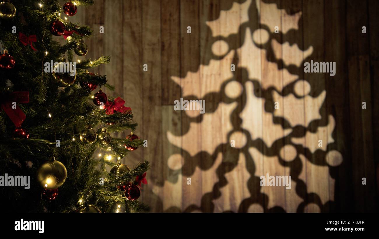 Christmas tree shadow on the wall Stock Photo - Alamy