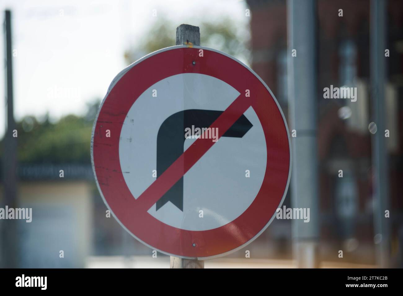 A Turn Prohibition Or No Turn Traffic Sign On The Road A Turn Prohibition Traffic Sign Credit: Imago/Alamy Live News Stock Photo