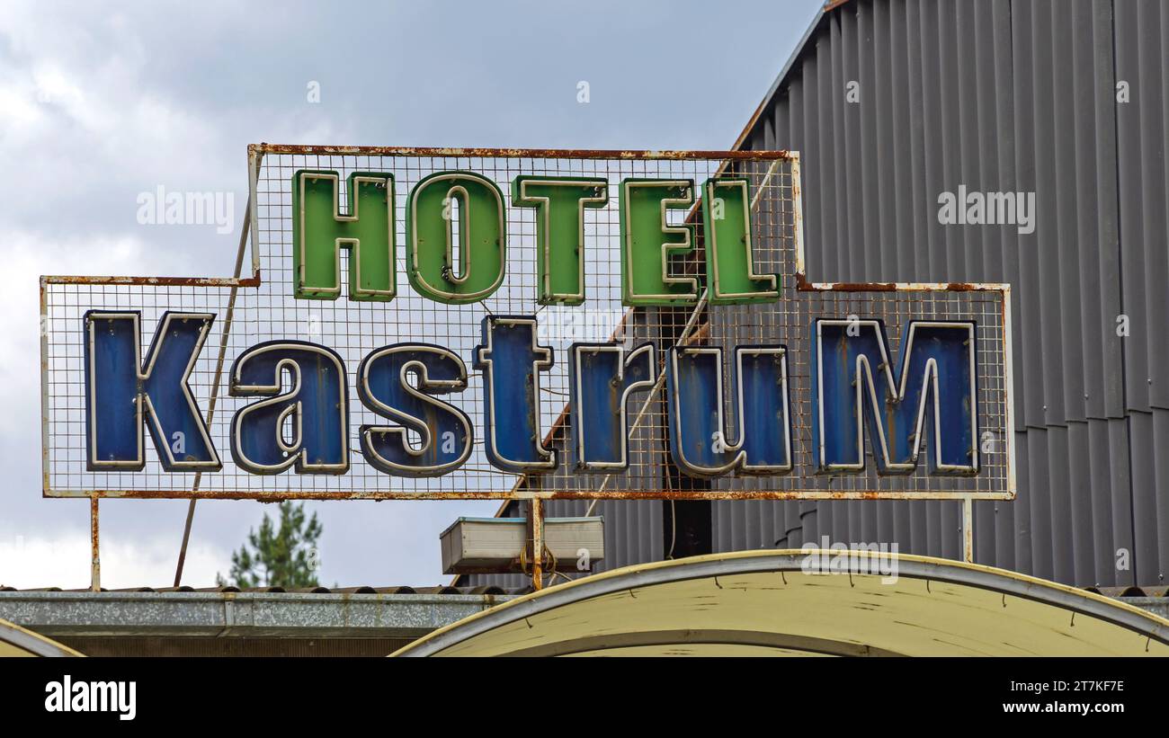 Gamzigrad, Serbia - June 11, 2022: Old Style Rusty Neon Sign Hotel ...