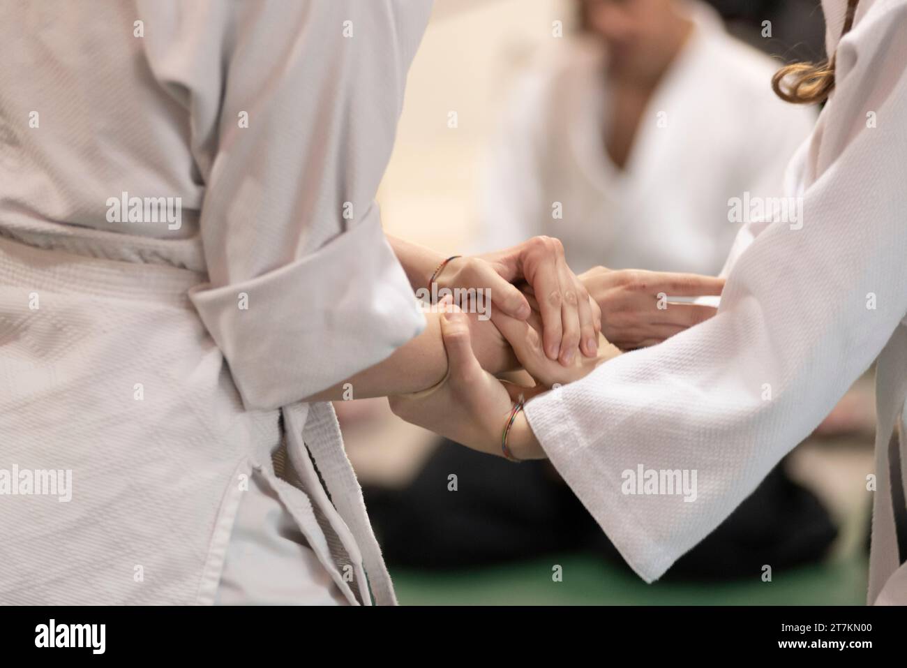 Women Practicing Aikido Stock Photo