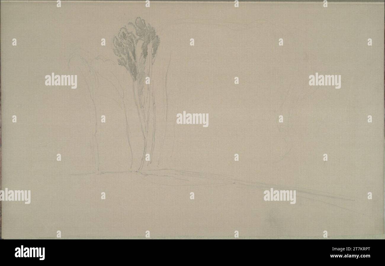 Johann Nepomuk Passini Landscaping crops. Pencil Sketchbook 1848