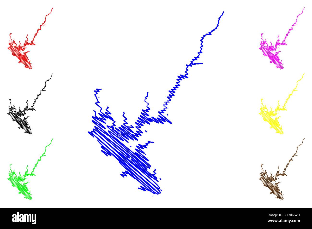 Artistic Map Representation of Lake New Melones