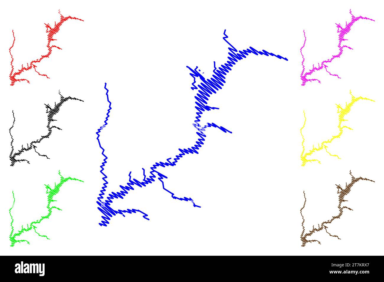Lake Navajo Reservoir United States - Lake Navajo Reservoir United States Of America North America Us Usa New Mexico And Colorado Map Vector Illustration Scribble Sketch Navajo Dam 2T7KRX7 