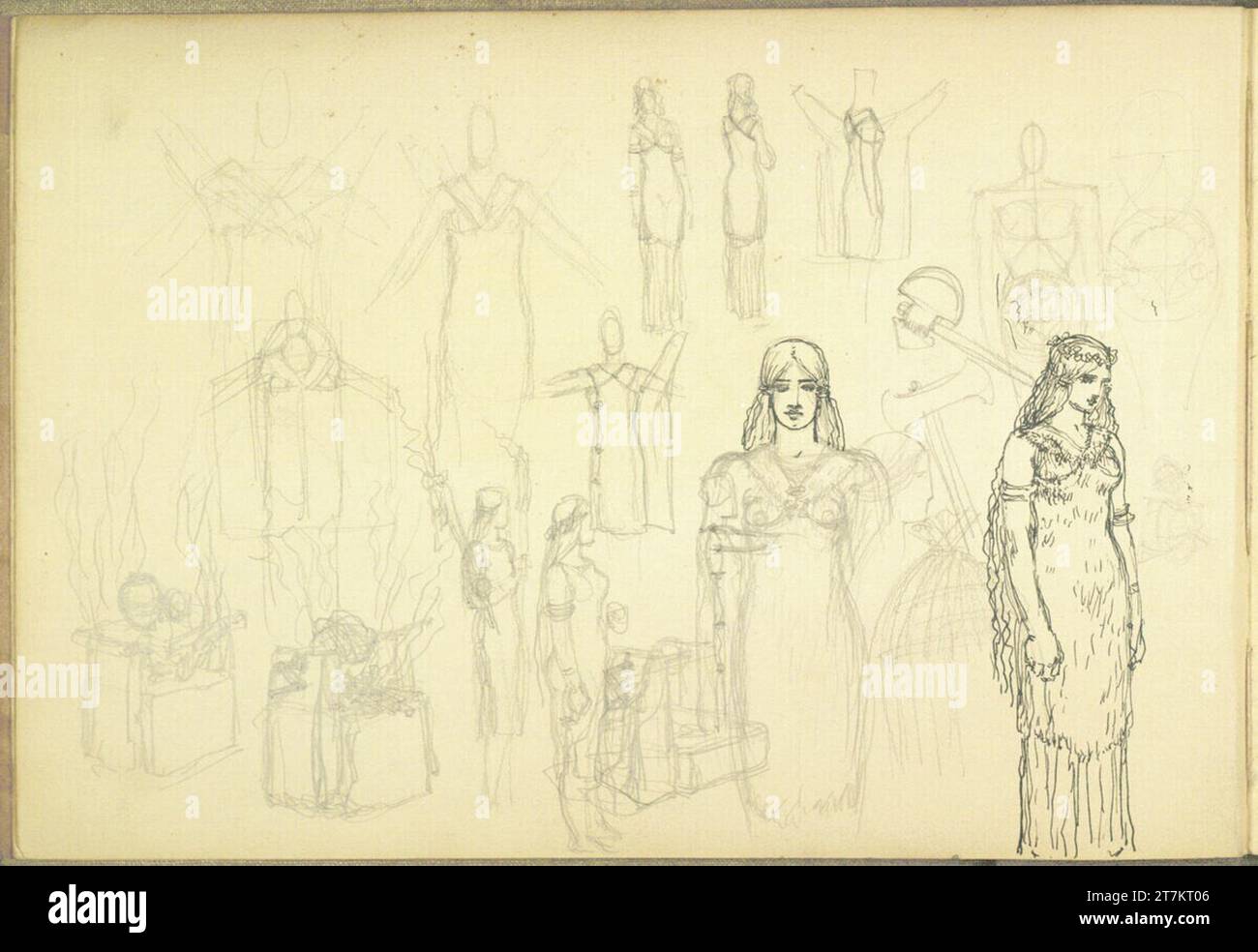 Alexander Rothaug Several sketches. Pencil; Ink spring around 1901 ...