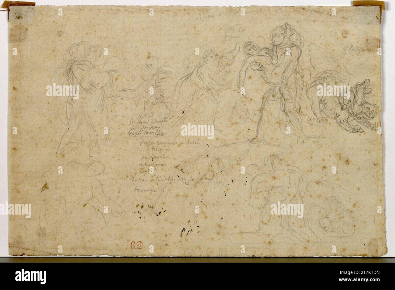 Eugène Delacroix Composition sketch for the former bezel 