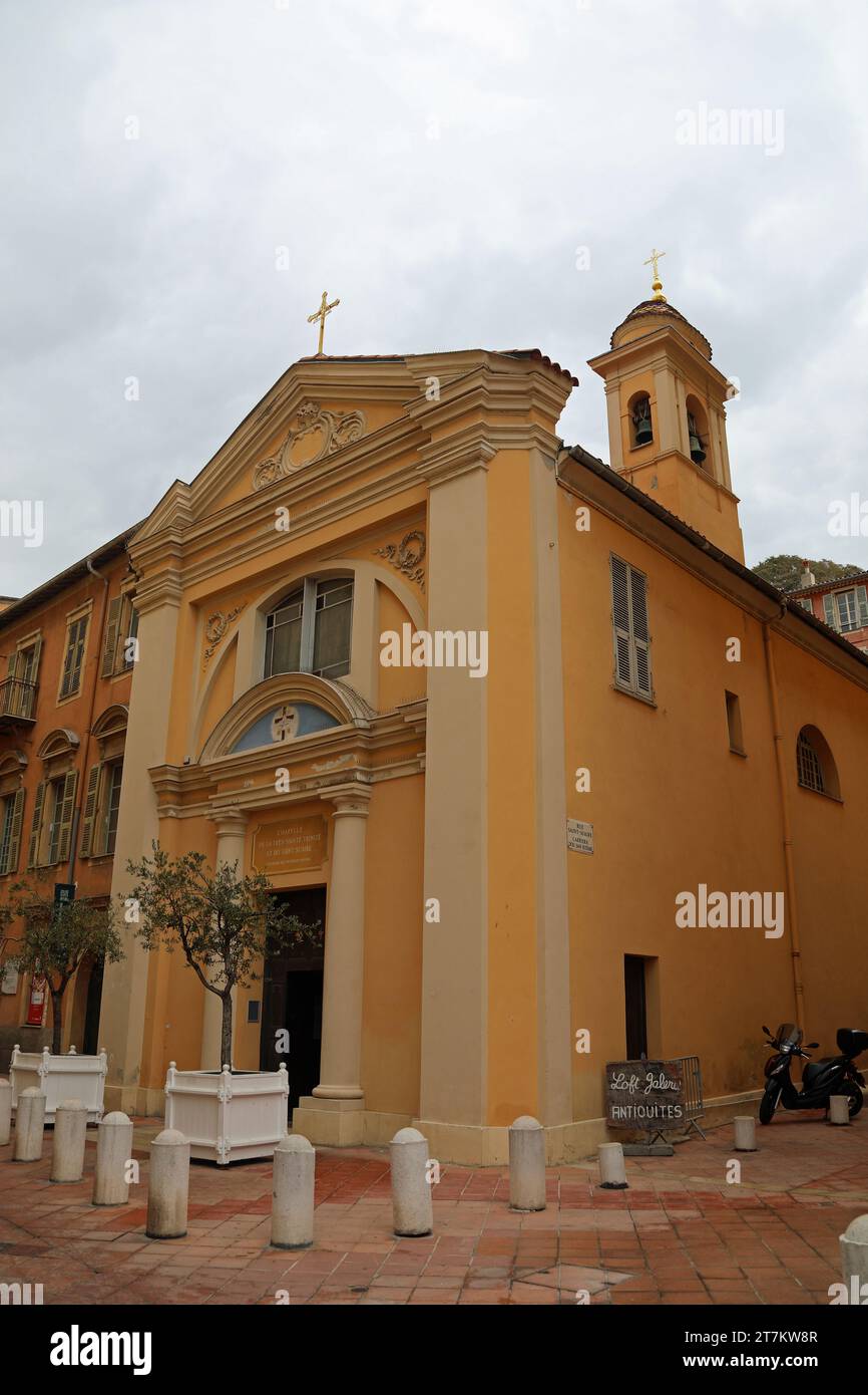Chapel of the Most Holy Trinity and the Holy Shroud in Nice Stock Photo
