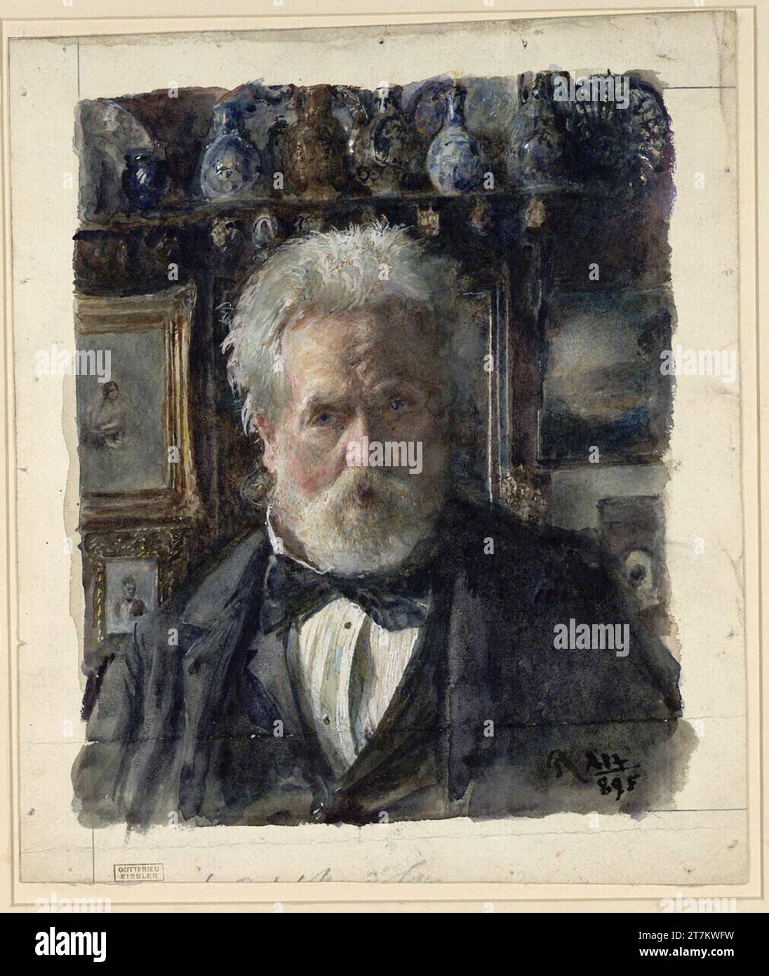 Rudolf von Alt Self -portrait of the artist. Watercolor, deck white ...