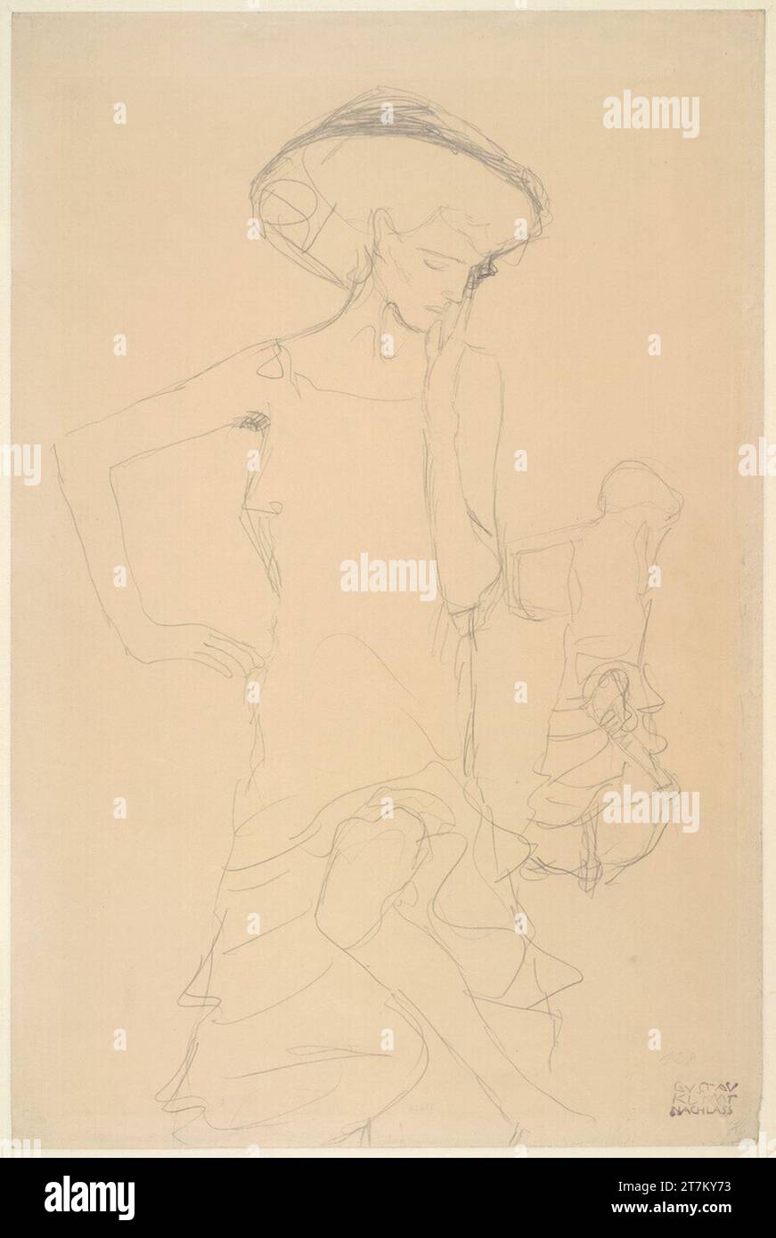 Gustav Klimt Standing file (studies for 'Judith II [Salome]'). Pencil on paper around 1908 Stock Photo