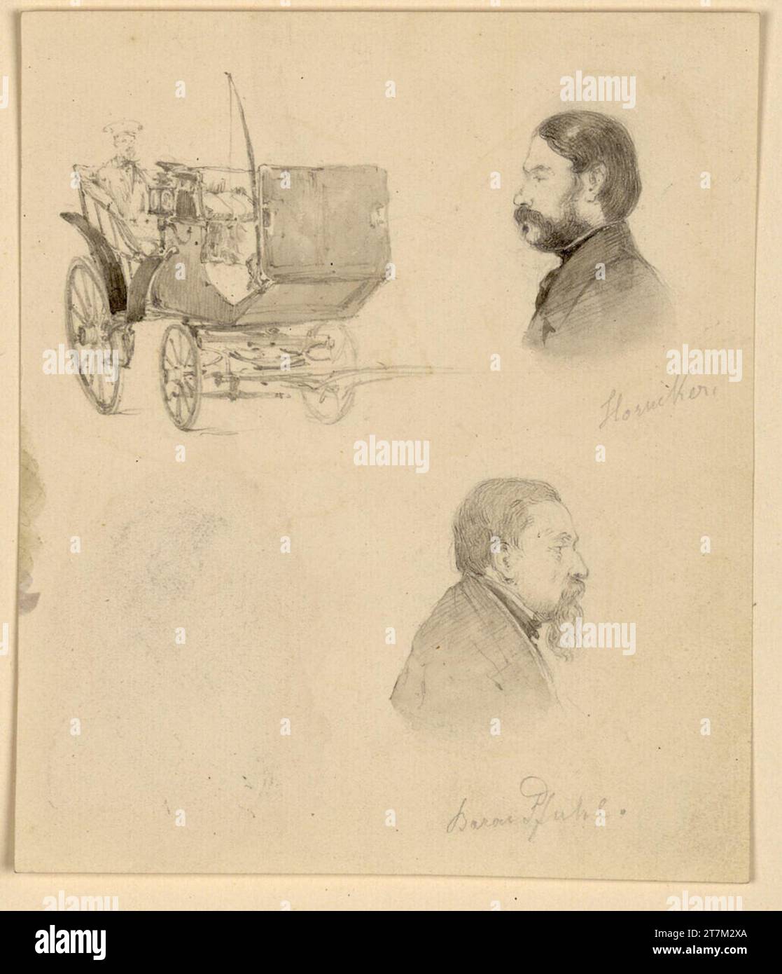 Franz Alt Horniker, Baron Pfuhl. Pencil, gray -laved Stock Photo