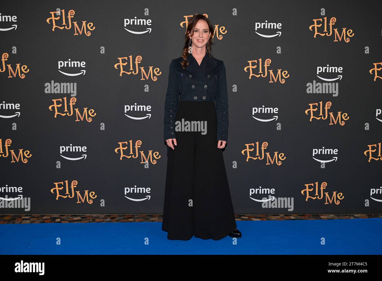 Caterina Guzzanti attends the blu carpet of the premiere of the movie 'Elf Me' at The Space Cinema Moderno. Stock Photo