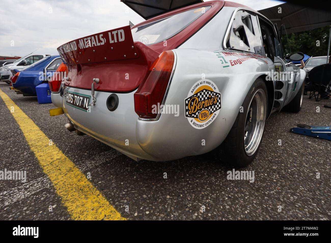 MGB GT V8 at Bernie's V8 & Historic Outlaws car racing at Brands Hatch - 8th July 2023 Stock Photo