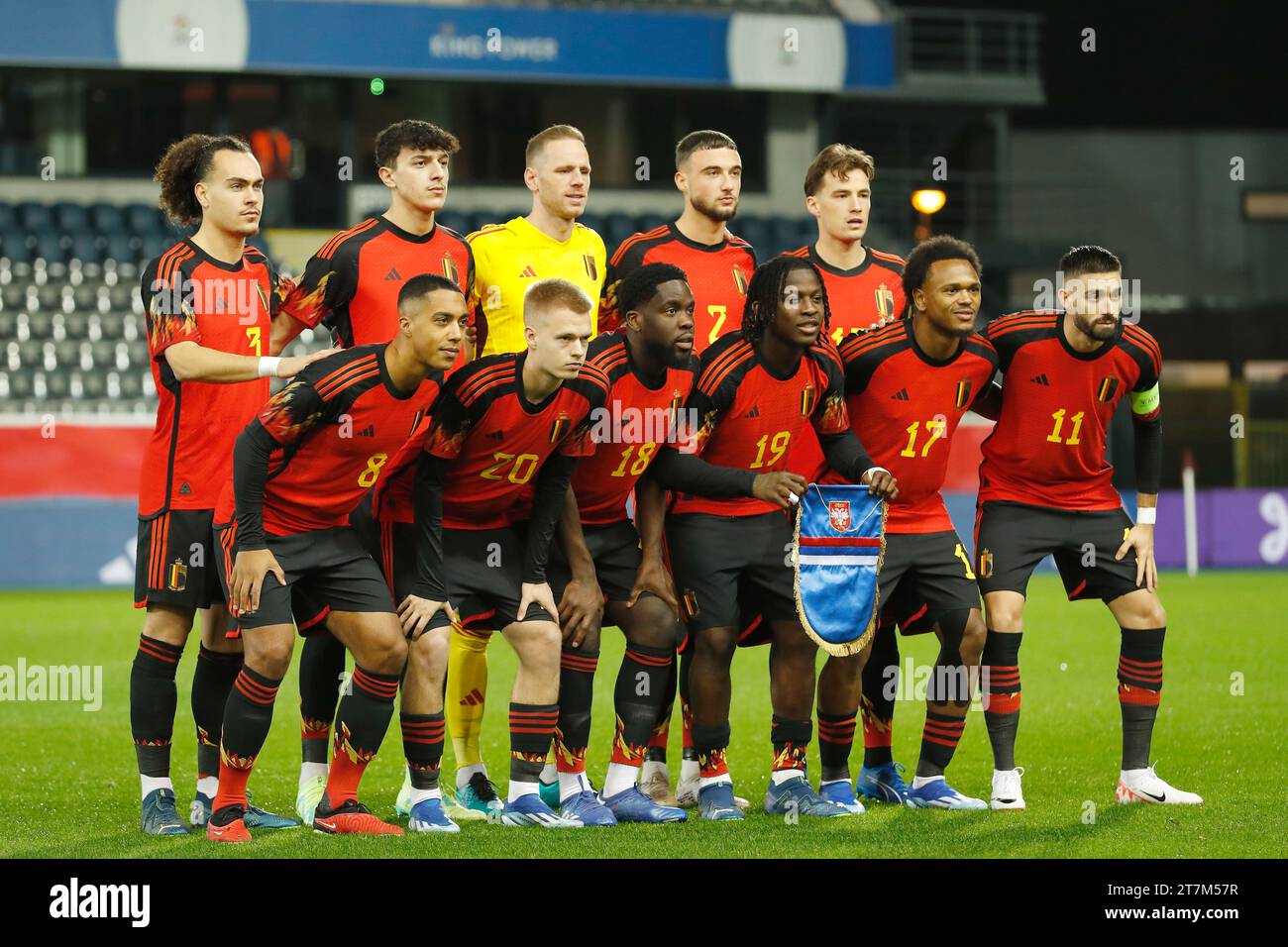 Heverlee, Belgium. 15th Nov, 2023. Belgium team group line-up (BEL