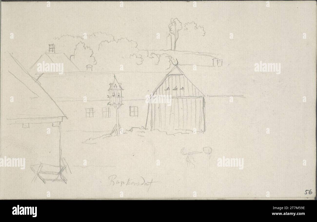 Blasius Höfel Houses in Purkersdorf. Pencil Sketchbook: 1830/od.1836 bis 1844 Stock Photo