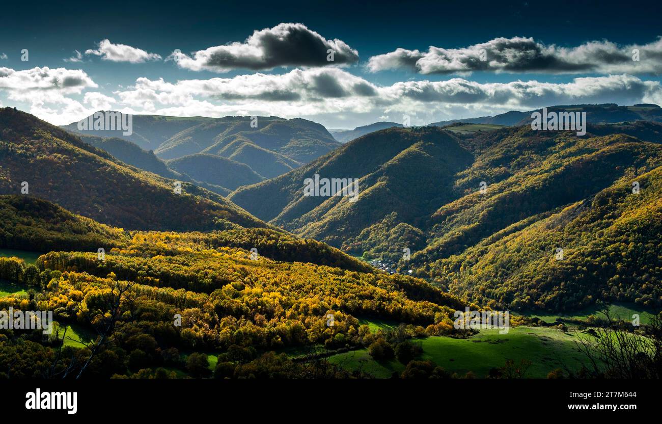 Valbeleix valley, Puy de Dome department, Auvergne-Rhone-Alpes, France Stock Photo