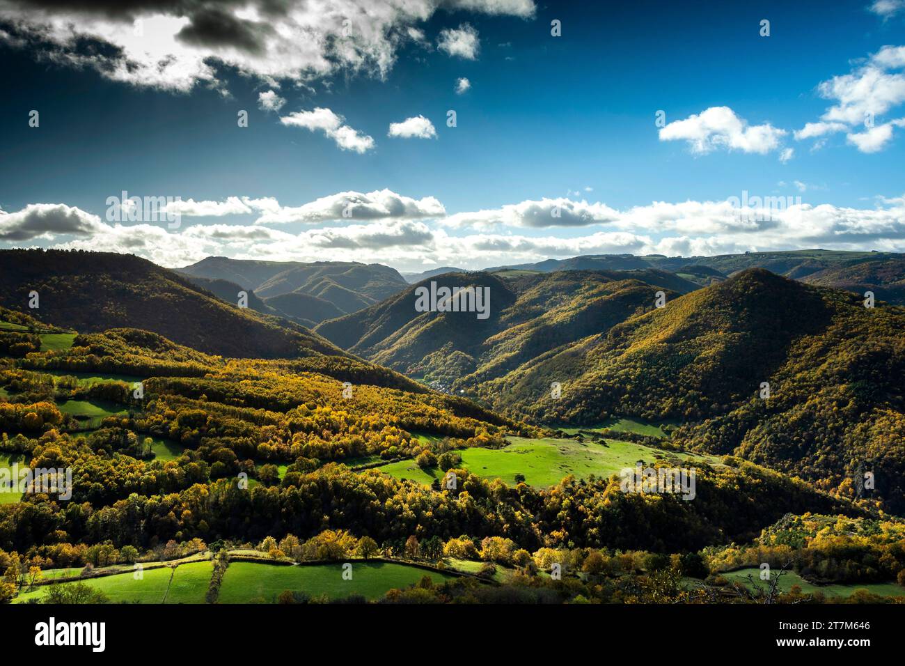 Valbeleix valley, Puy de Dome department, Auvergne-Rhone-Alpes, France Stock Photo