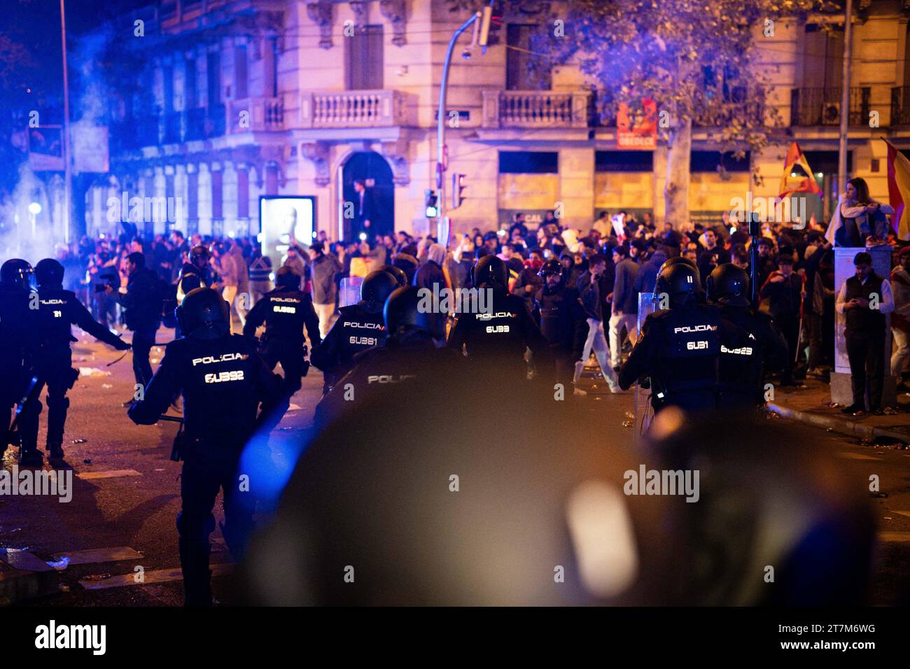 Madrid, Spain. 15th Nov, 2023. Several demonstrators participating in a ...