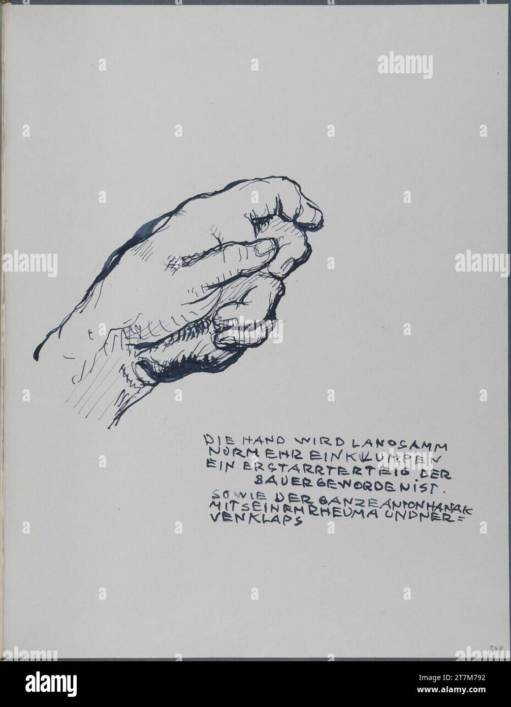 Anton Hanak The hand will only be a lump of a lump of a solidified dough that has become acidic. Just like the whole Anton Hanak with his rheumatism and nerve clapes. Feder in blue, laved 1925 , 1925 Stock Photo