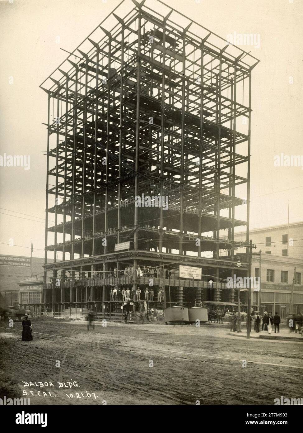 Architecture History 1900, Steel Framed Building, Early Skyscraper Stock Photo