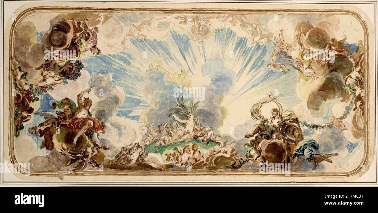Januarius Zick The summer (draft for a ceiling picture). Lead, watercolor and tempera drittes Viertel 18. Century Stock Photo